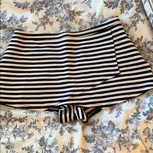 Black and white striped skort